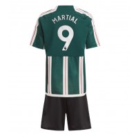 Billiga Manchester United Anthony Martial #9 Barnkläder Borta fotbollskläder till baby 2023-24 Kortärmad (+ Korta byxor)